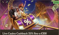 Cashback live casino 25 200