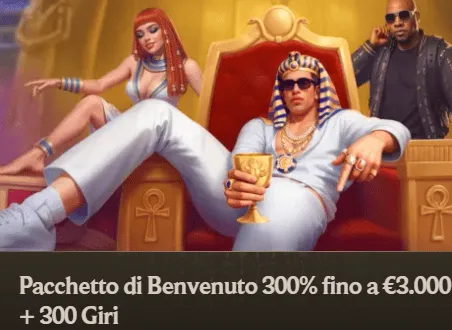 Pacchetto di benvenuto 300 3000 300 giri gratuiti
